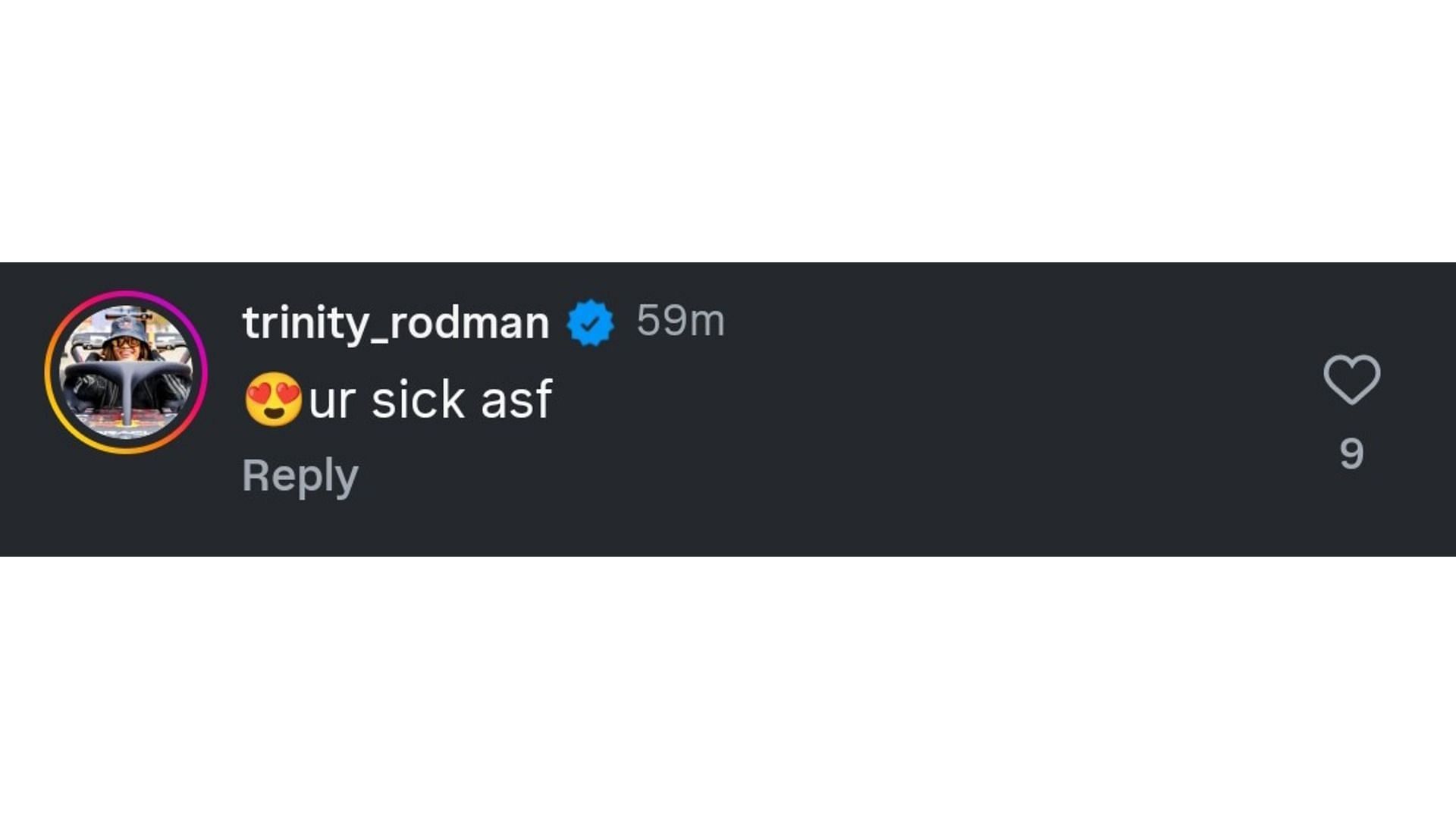 Rodman's comment on Shelton's post (Image via: Instagram@benshelton)